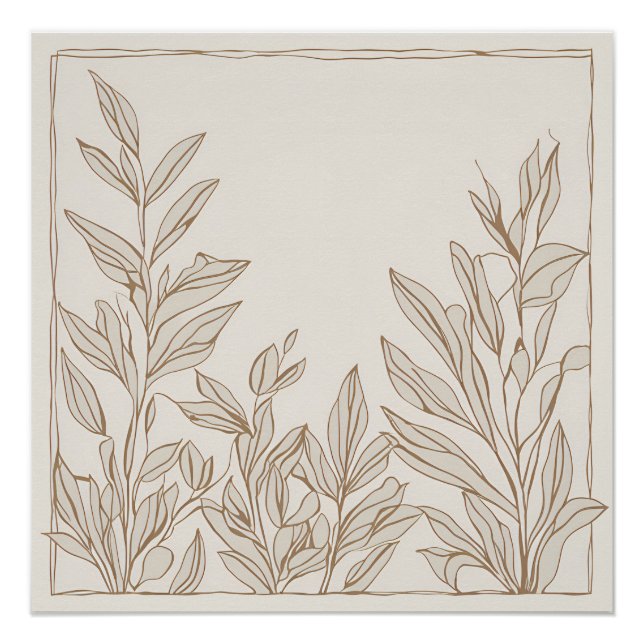 Terracotta Wildflower Boho Rustic Spring Wall Art (Front)