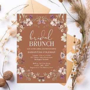 Terracotta Wildflower Bridal Brunch Bridal Shower Invitation