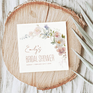 Terracotta Wildflower Bridal Shower Garden Boho Napkin