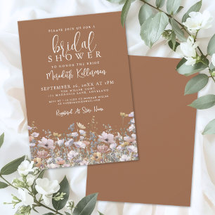 Terracotta Wildflower Bridal Shower Invitation