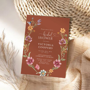Terracotta Wildflower Bridal Shower Invitation