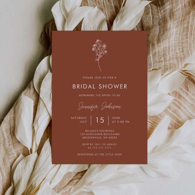 Terracotta Wildflower Bridal Shower Invitation (Creator Uploaded)