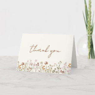 Terracotta Wildflower Bridal Shower Thank You Card