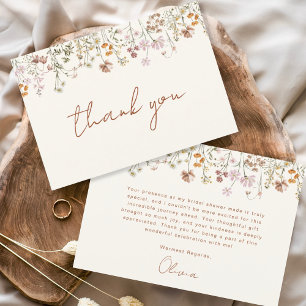 Terracotta Wildflower Bridal Shower Thank You Card