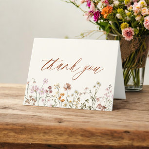  Terracotta Wildflower Bridal Shower Thank You Card