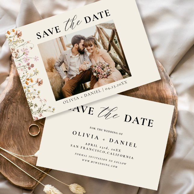 Terracotta Wildflower Floral Colourful Wedding Save The Date (Creator Uploaded)