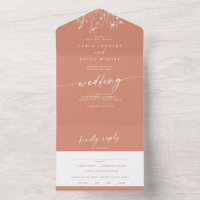 Terracotta Wildflower Meal Choice RSVP Wedding