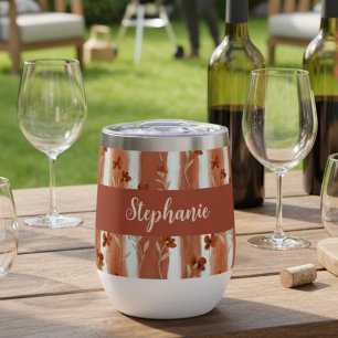 Terracotta Wildflower Monogram Name Boho 