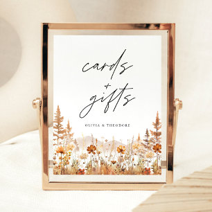 Terracotta Wildflower Mountain Cards & Gifts Table Pedestal Sign