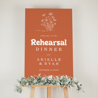 Terracotta Wildflower Rehearsal Dinner Welcome Poster