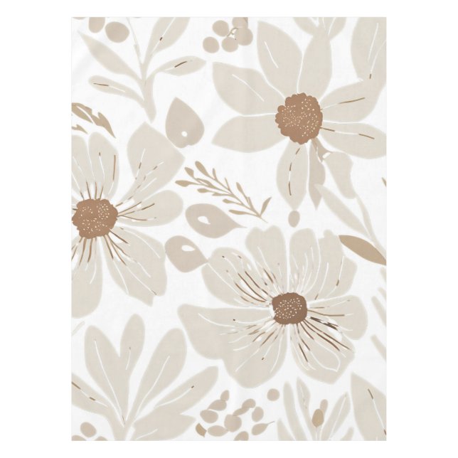 Terracotta Wildflower Rustic Boho Spring Decor Tablecloth (Front)