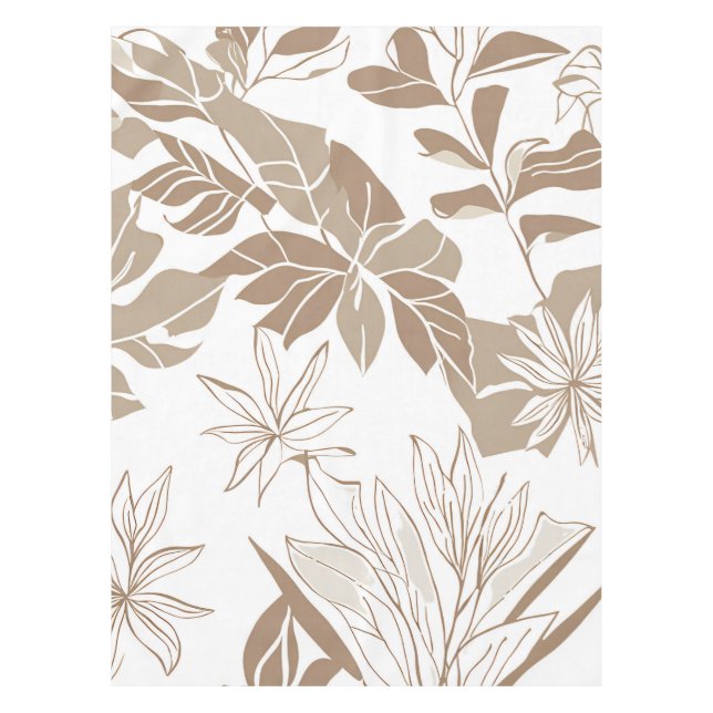 Terracotta Wildflower Rustic Boho Spring Decor Tablecloth (Front)