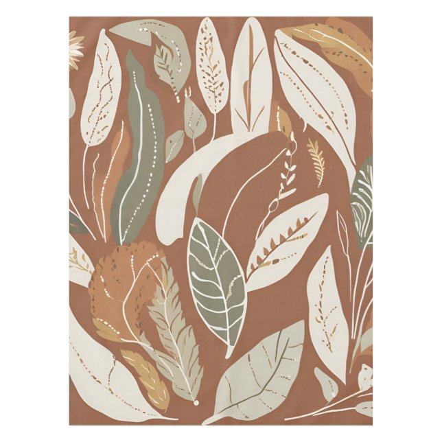 Terracotta Wildflower Rustic Boho Spring Decor Tablecloth (Front)