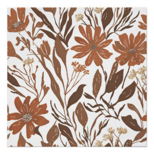 Terracotta Wildflower Rustic Boho Wall Art