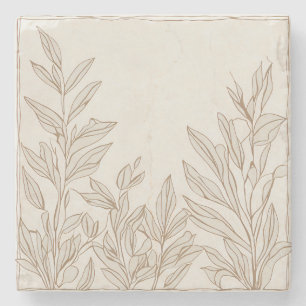 Terracotta Wildflower Rustic Spring Home Decor Stone Coaster
