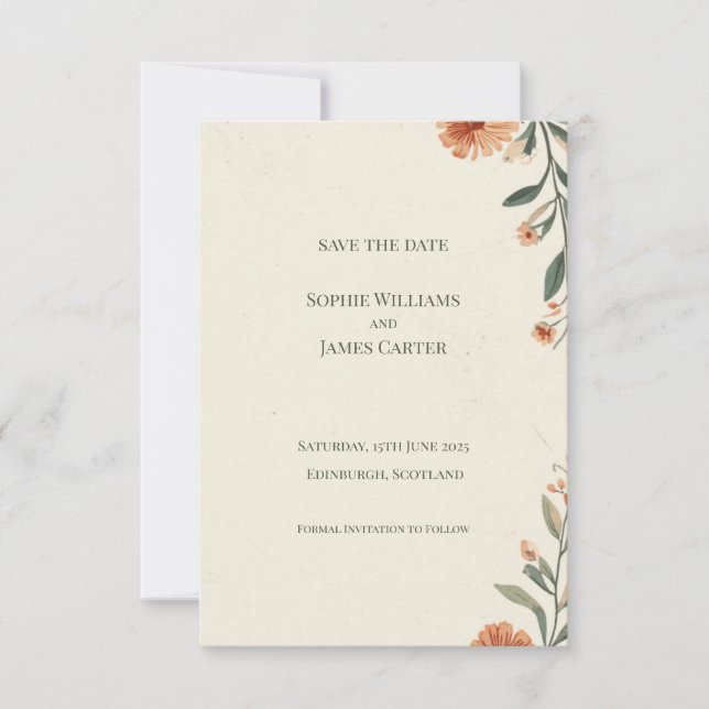 Terracotta Wildflower Save the Date (Front)