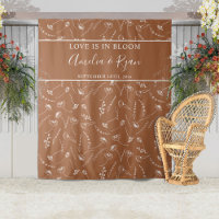 Terracotta Wildflower Sketch Wedding Backdrop