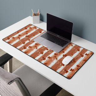 Terracotta Wildflower Stripe Office Laptop Desk Mat