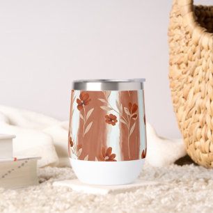 Terracotta Wildflower Stripe Wine Tumbler