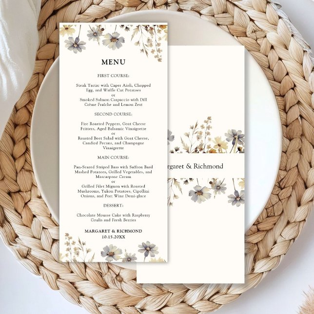 Terracotta Wildflower Watercolor Floral Menu (Creator Uploaded)