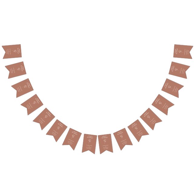 Terracotta Wildflower Wedding  Bunting Flags (All)