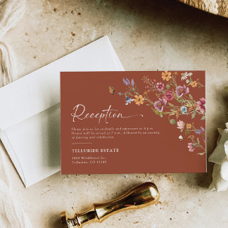 Terracotta Wildflower Wedding Enclosure Card