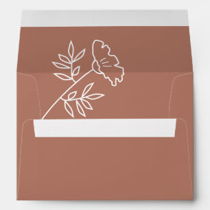 Terracotta Wildflower Wedding Envelope