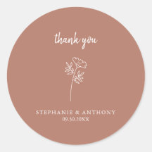 Terracotta Wildflower Wedding Thank You