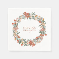 Terracotta Wildflower Wreath Sage Bridal Shower
