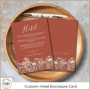Terracotta Wildflowers Elegant Wedding Hotel Enclosure Card