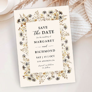 Terracotta Wildflowers Fall Wedding Save The Date  Invitation