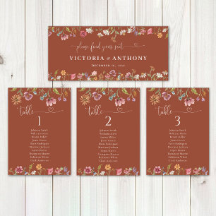 Terracotta Wildflowers Wedding Head Table Sign