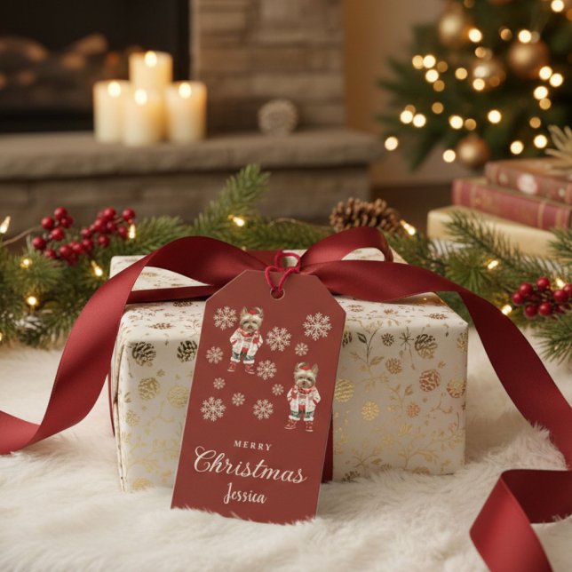 Terracotta Yorkie Christmas Gift Tags (Creator Uploaded)