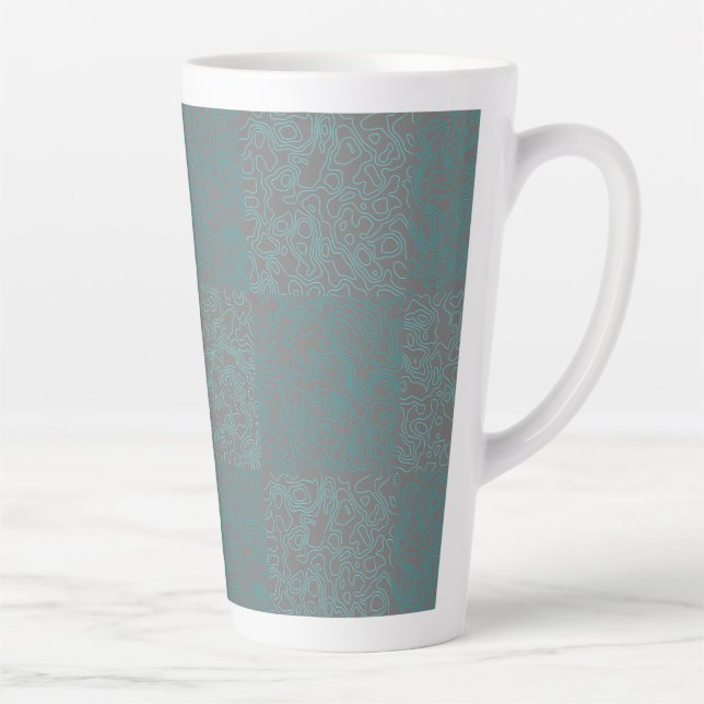Terrain pattern green 01b Two-Tone Latte Mug (Right)