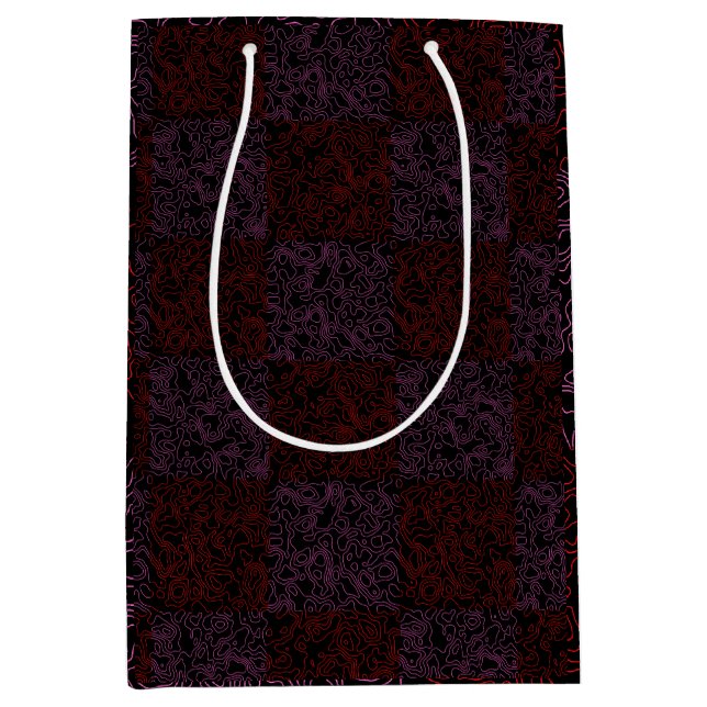 Terrain Pattern Red 01x4B Black BG Medium Gift Bag (Front)