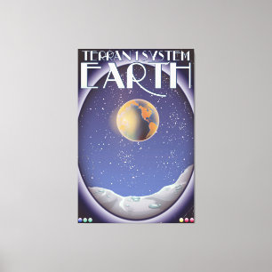 Terran 1 System Earth sci-fi travel poster Canvas Print