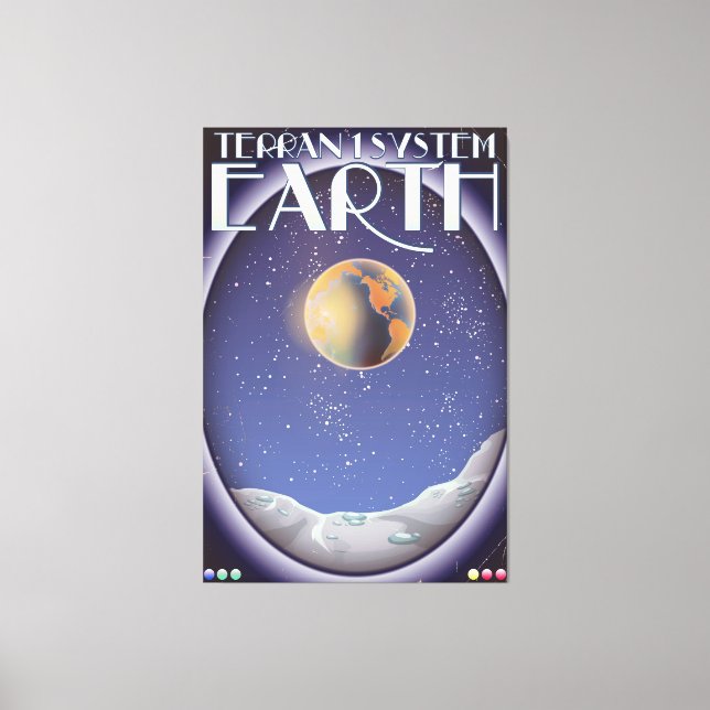 Terran 1 System Earth sci-fi travel poster Canvas Print (Front)