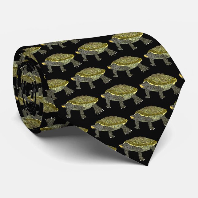 Terrapin (black) - Neck Tie (Rolled)