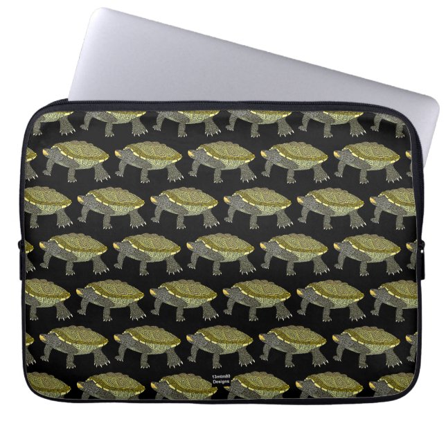 Terrapin (pattern black) - Laptop Sleeve (Front)