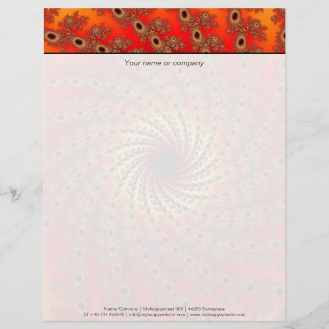 Terrapin Spin Fractal Art Custom Letterhead (Front)