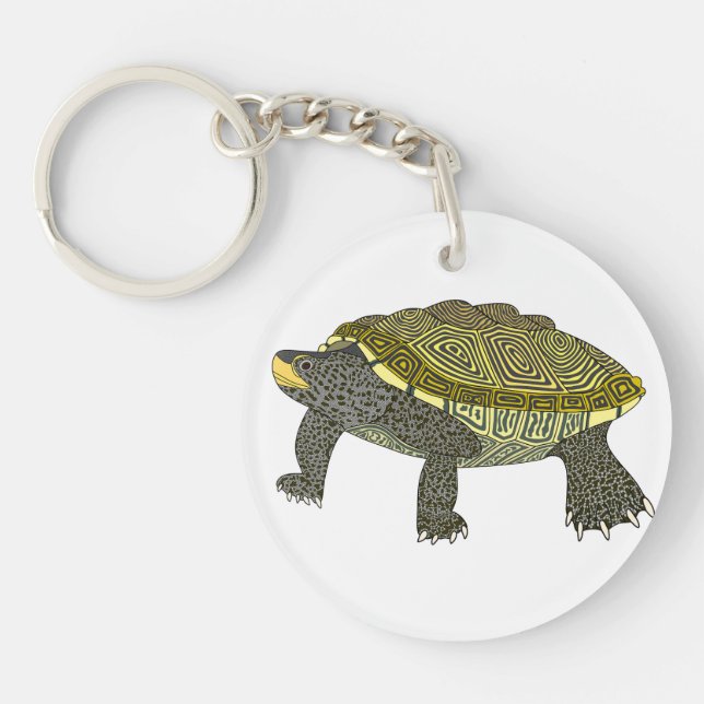 Terrapin (white) - Circle Acrylic Keychain (Front)