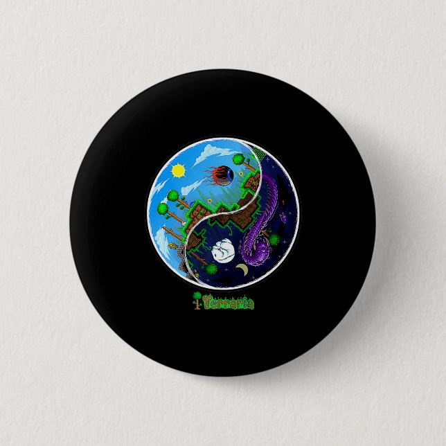 Terraria Night And Day T Shirt  6 Cm Round Badge (Front)