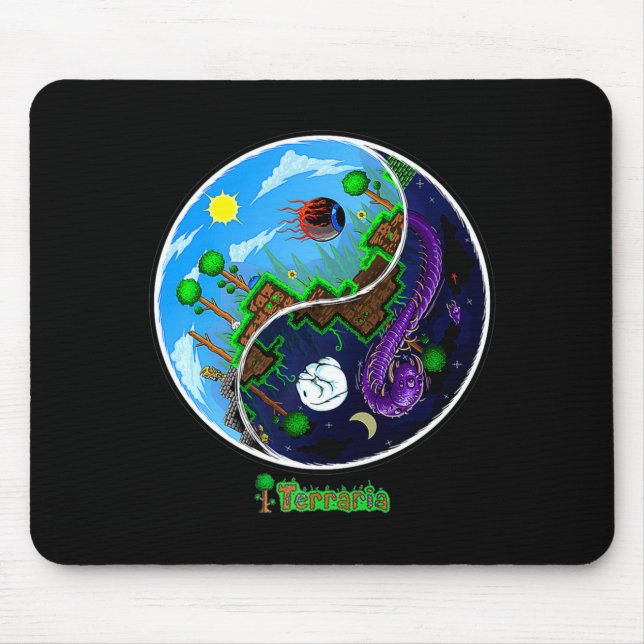 Terraria Night And Day T Shirt  Mouse Pad (Front)
