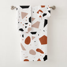 Terrazzo Abstract Geometric Pattern Bath Towel Set