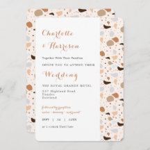 Terrazzo Abstract Modern Earthy Wedding Invitation