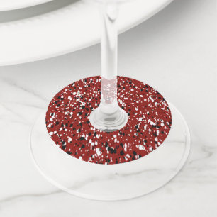 Terrazzo Abstract Pattern Design Wine Glass Tag