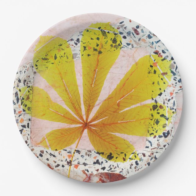 Terrazzo and Botanical Paper Plate (Front)