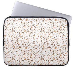 Terrazzo Brown and Beige and White Laptop Sleeve