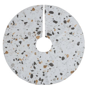 Terrazzo Concert: Vintage Abstract Design Brushed Polyester Tree Skirt