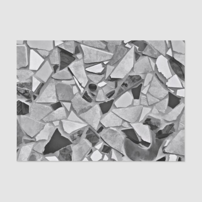Terrazzo Elegant Black White Grey Pattern Design Tissue Paper (Front)